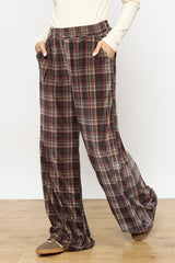 מכנס רחב קטיפה מודפס