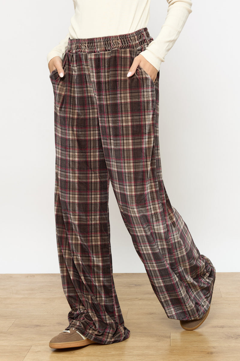 מכנס רחב קטיפה מודפס