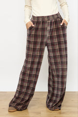 מכנס רחב קטיפה מודפס