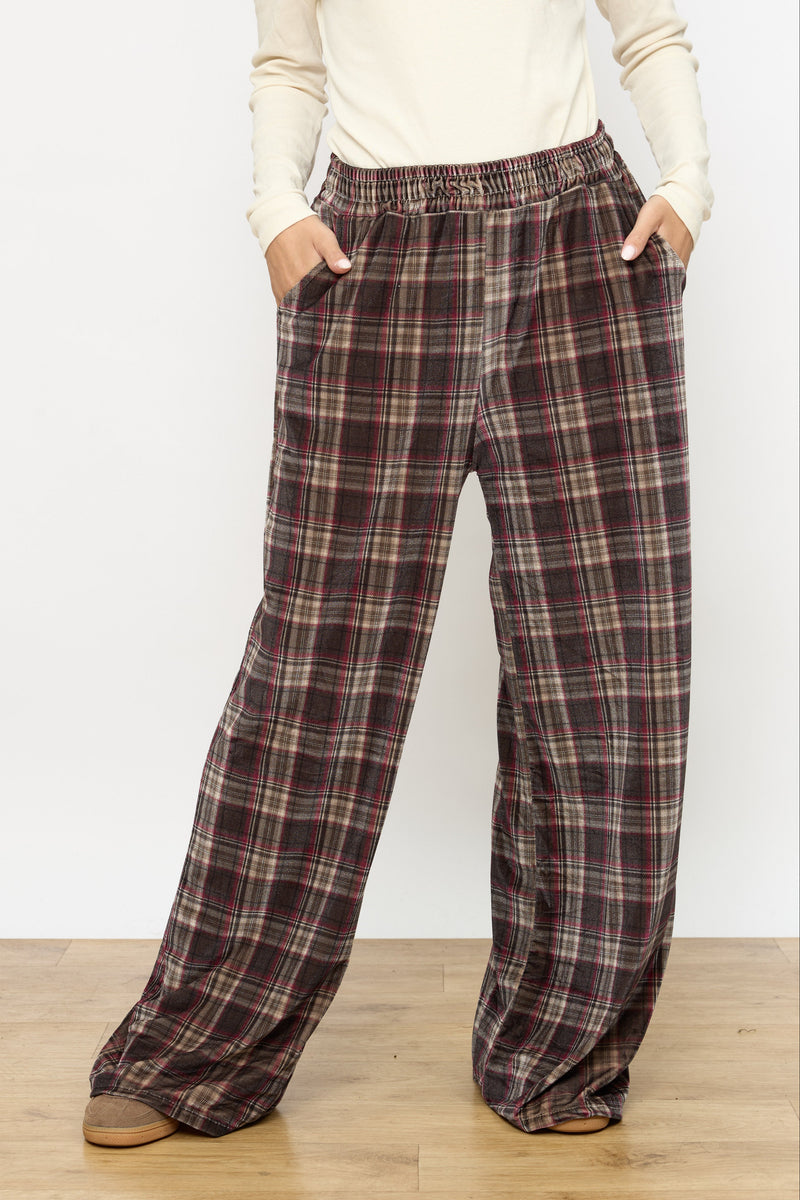 מכנס רחב קטיפה מודפס