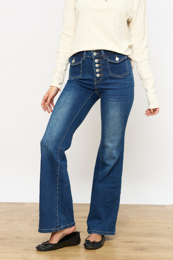 ג'ינס כיסים כפתורי כסף