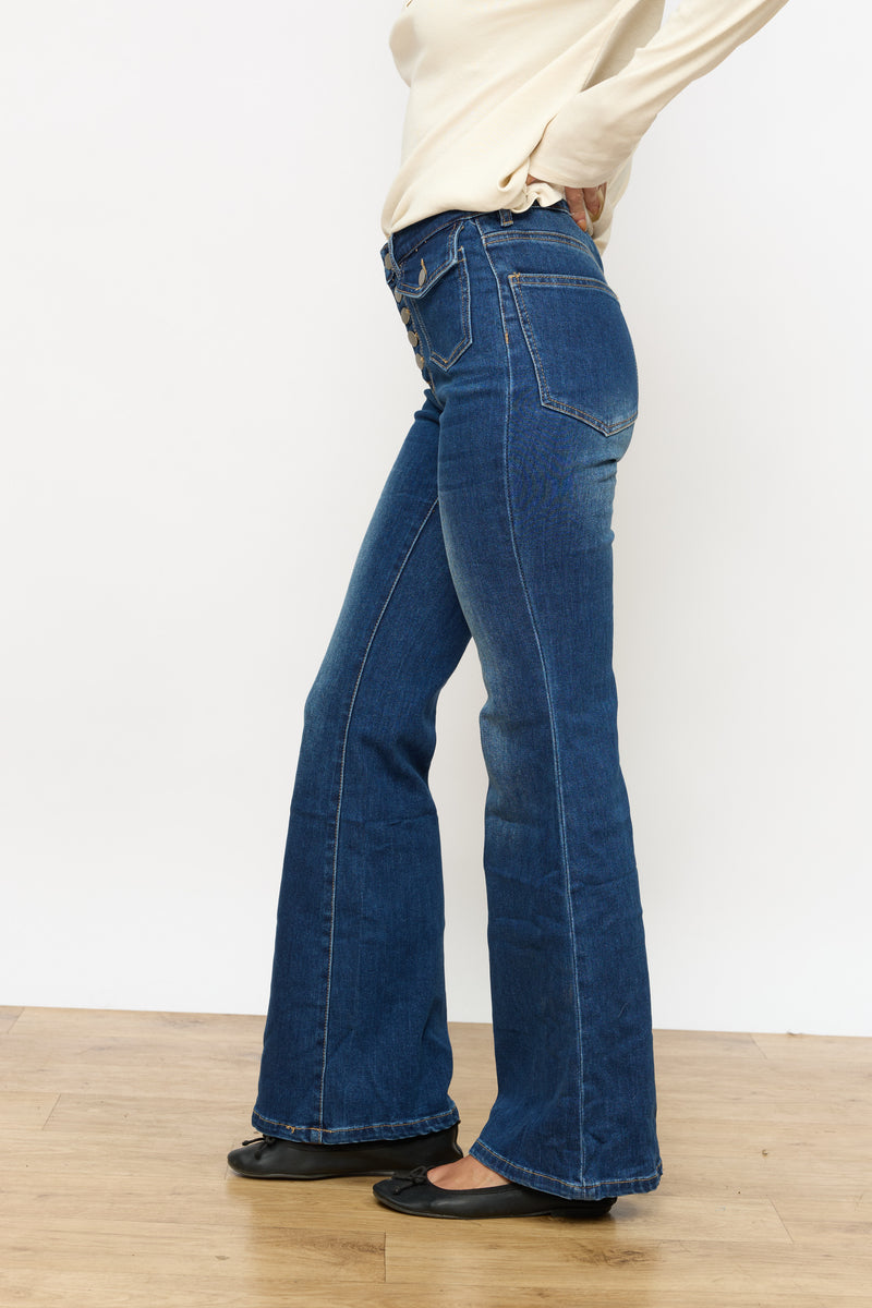 ג'ינס כיסים כפתורי כסף