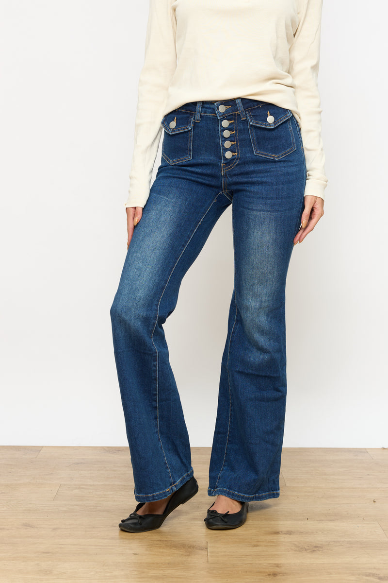 ג'ינס כיסים כפתורי כסף