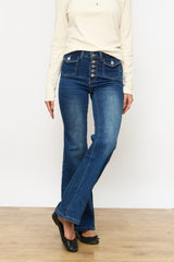 ג'ינס כיסים כפתורי כסף