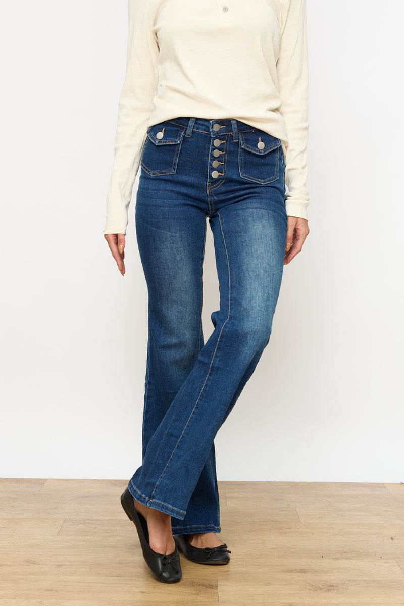 ג'ינס כיסים כפתורי כסף