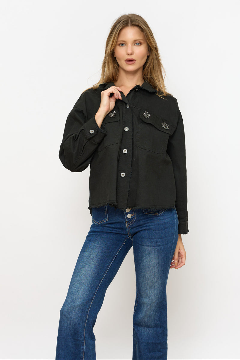 ג'קט כיס+יהלומים פרום