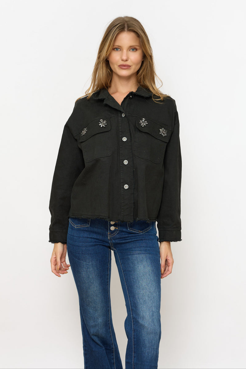 ג'קט כיס+יהלומים פרום