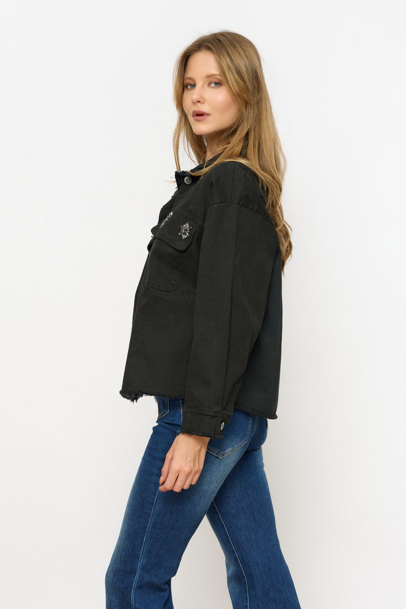 ג'קט כיס+יהלומים פרום