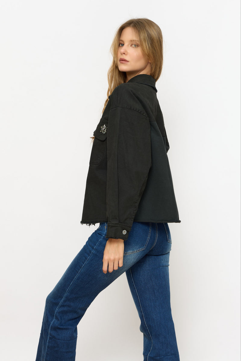 ג'קט כיס+יהלומים פרום