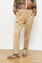 מכנס לולאות כפתור זהב