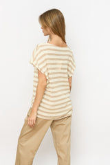 פסים סרוג V טופ