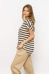 פסים סרוג V טופ