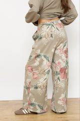 מכנס גומי רחב פרחוני