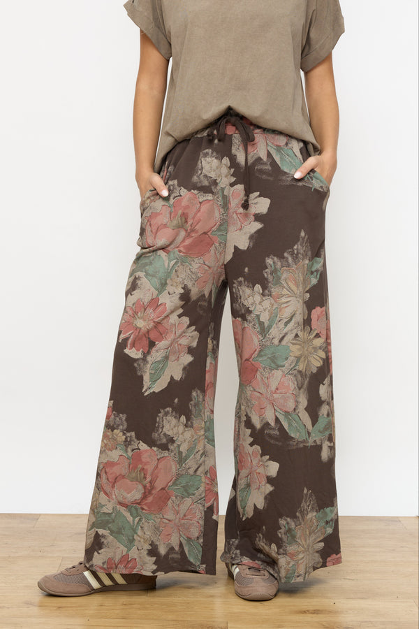 מכנס גומי רחב פרחוני