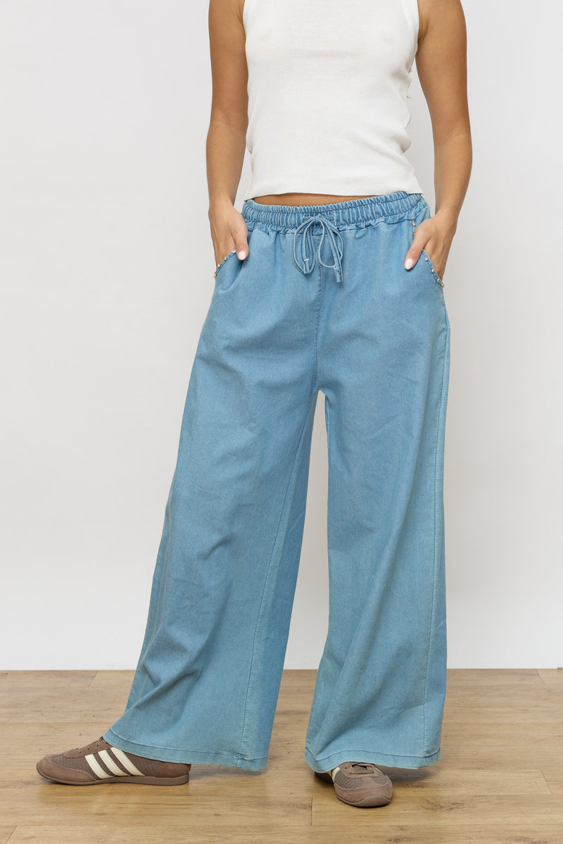 ג'ינס כיסים יהלומים