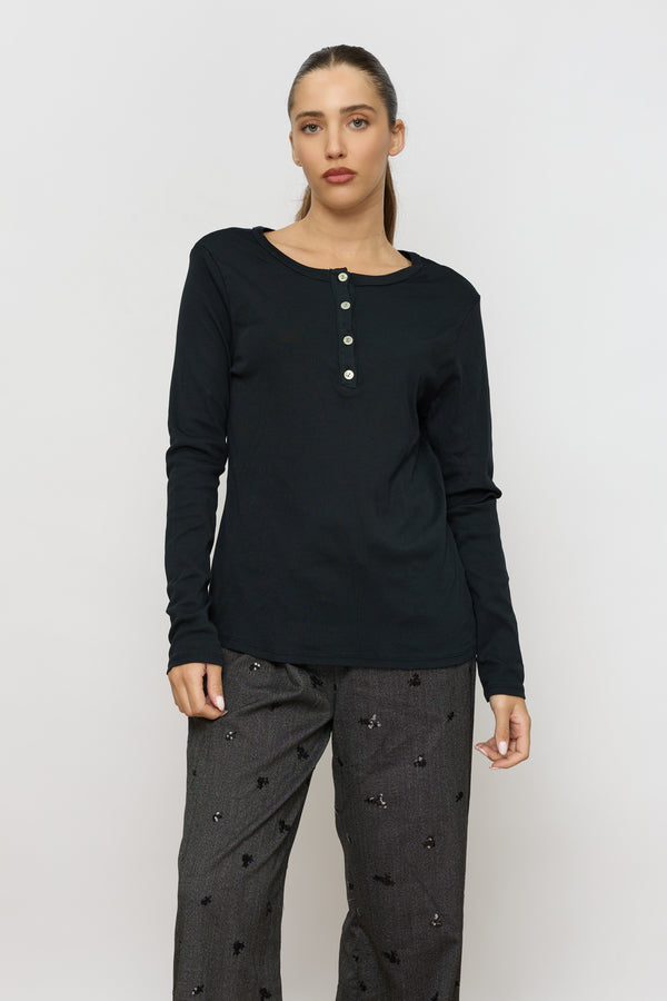 שינה עגול שרוול ארוך T