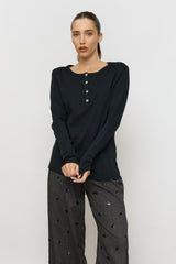 שינה עגול שרוול ארוך T