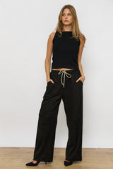 מכנס גומי סוויד רחב