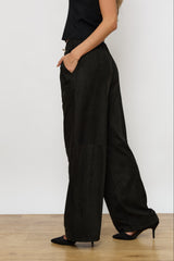 מכנס גומי סוויד רחב