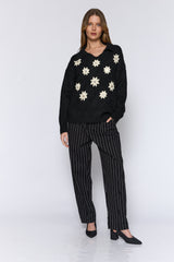 סריג צווארון פרח מראה