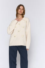 סריג צווארון פרח מראה