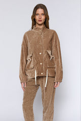 ג'קט קטיפה כיסים גדולים