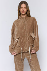 ג'קט קטיפה כיסים גדולים