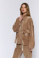 ג'קט קטיפה כיסים גדולים