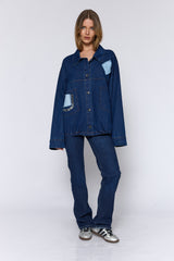 ג'קט ג'ינס פאצ'ים כיס גדול