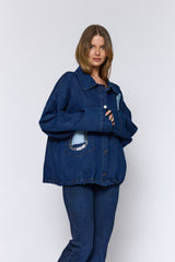 ג'קט ג'ינס פאצ'ים כיס גדול