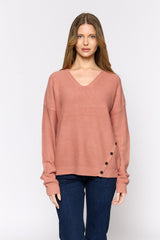 סריג כפתורים בצד