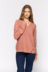 סריג כפתורים בצד