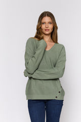 סריג כפתורים בצד