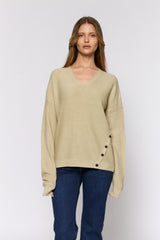 סריג כפתורים בצד