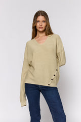 סריג כפתורים בצד