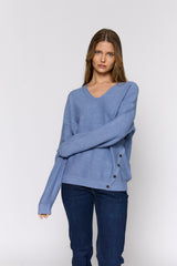 סריג כפתורים בצד