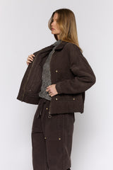 ג'קט קורדרוי קווילט כיסים