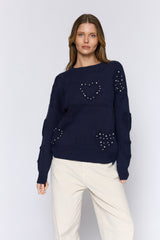 סריג לבבות פנינים