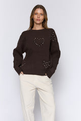 סריג לבבות פנינים