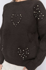 סריג לבבות פנינים