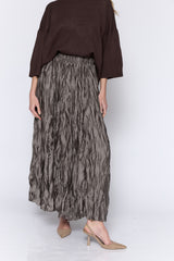 חצאית מקסי סאטן מקומטת