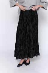 חצאית מקסי סאטן מקומטת