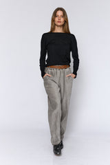 מכנס סוויד סטונווש+חגורה