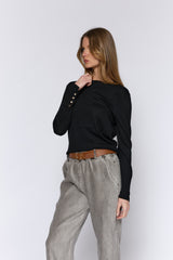 טופ קשמיר כפתורי זהב