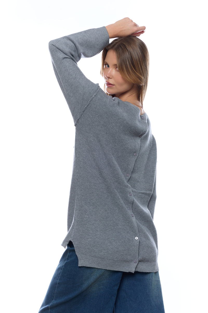 סריג ניקי כפתורים בגב+כיס