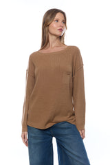 סריג ניקי כפתורים בגב+כיס