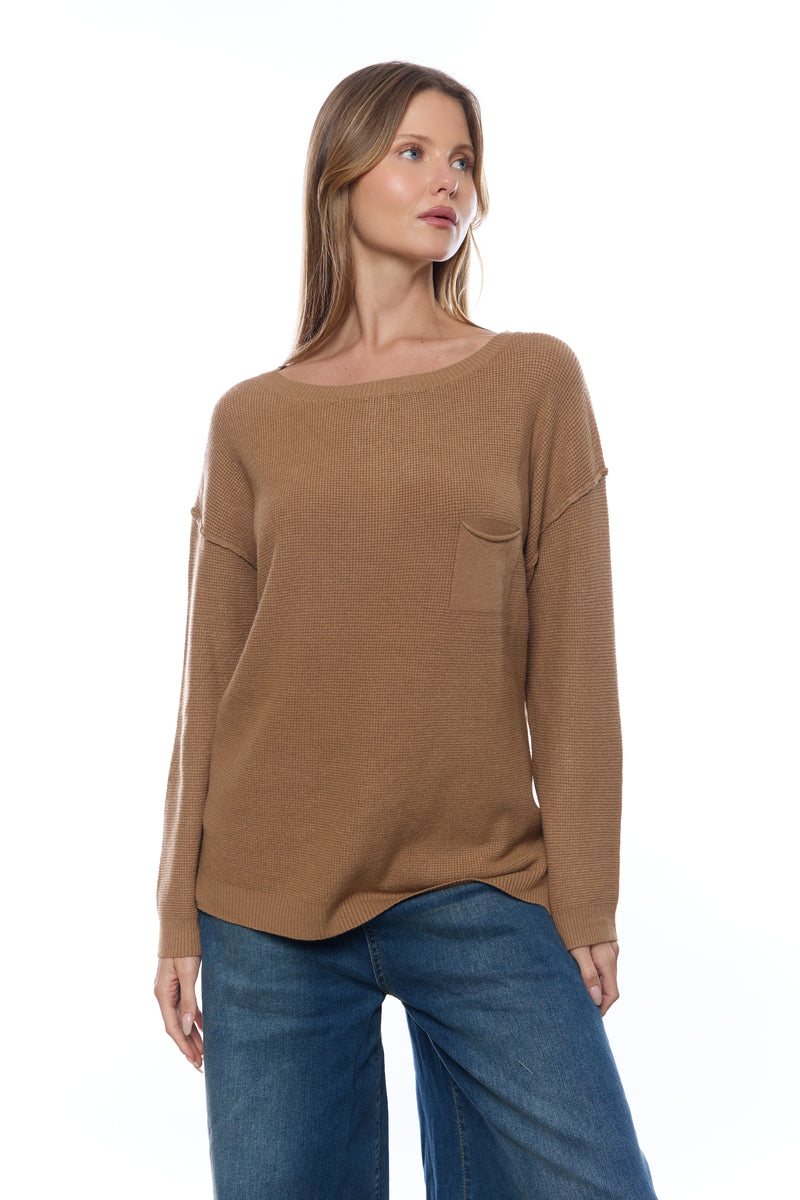 סריג ניקי כפתורים בגב+כיס