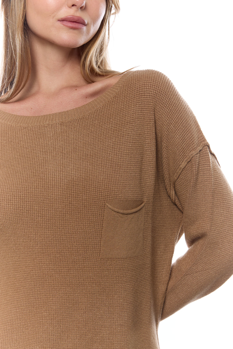 סריג ניקי כפתורים בגב+כיס