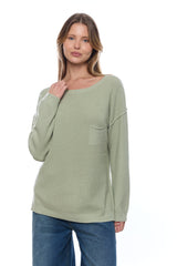 סריג ניקי כפתורים בגב+כיס