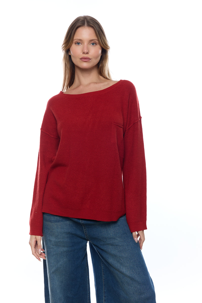 סריג ניקי כפתורים בגב+כיס